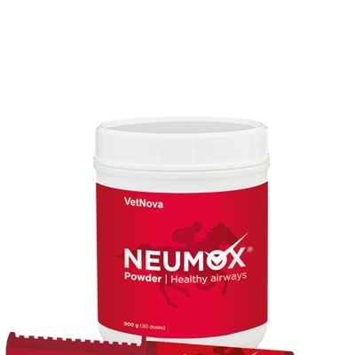 Frasco de pó e seringa de pasta NEUMOX para vias respiratórias saudáveis