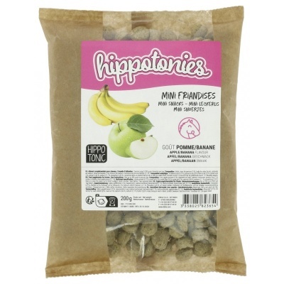 Pacote de snacks mini friandises sabor maçã/banana da Hippotonics