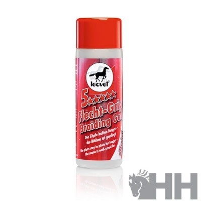 Frasco de gel para trança Lecvet com tampa vermelha e rótulo vermelho e branco