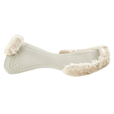 Palminha para sapato transparente com tecido peludo bege