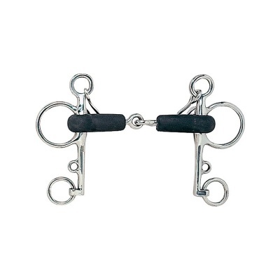 Freio de cavalo metálico com revestimento preto