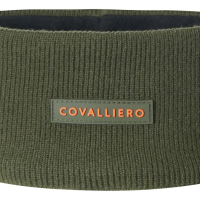 Bandana verde oliva tricotada com etiqueta COVALLIERO