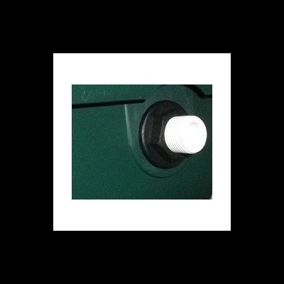 Parafuso branco com rosca numa superfície verde escura