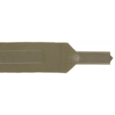 Cinto castanho de tecido com fivela quadrada em metal