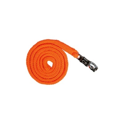 Corda laranja trançada com mosquetão metálico prateado
