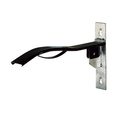 Suporte metálico de prateleira preto com base galvanizada