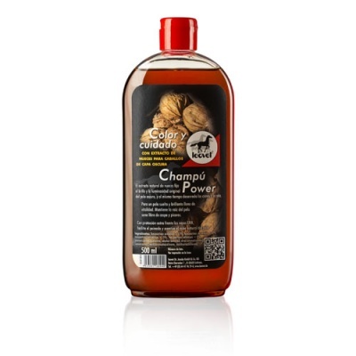 Frasco de champô 500 ml com rótulo preto e tampa vermelha