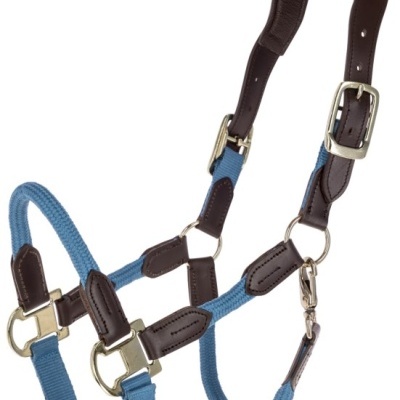 Cabresto para cavalo azul e castanho