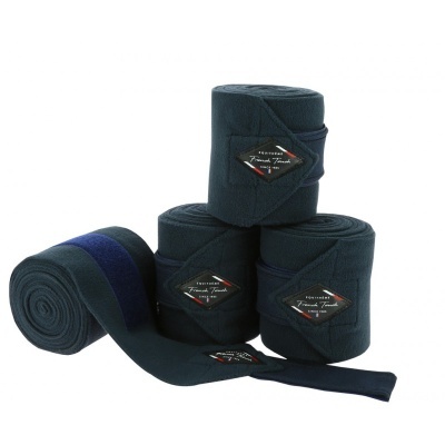 Conjunto de quatro ligaduras elásticas azuis escuras com etiquetas PROFESSIONAL FRENCH TOUCH