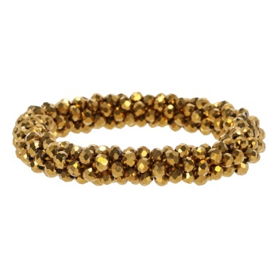 Pulseira dourada de contas facetadas