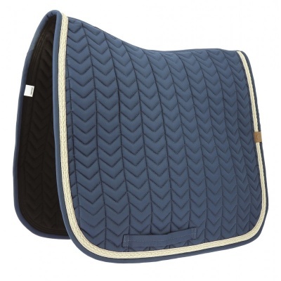 suadouro azul acolchoado para cavalo com bordas bege