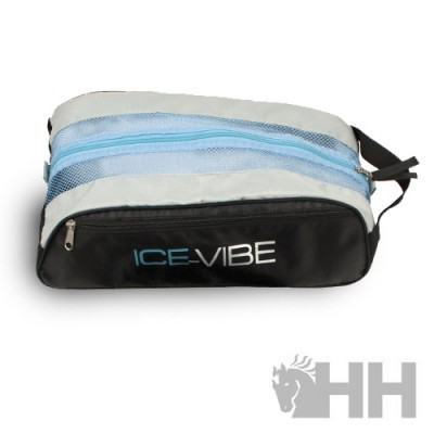 Necessaire retangular preta e cinza com texto ICE VIBE