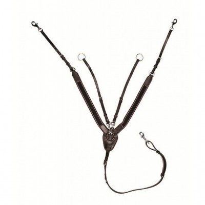 Bridão de montaria em couro castanho com fechos metálicos prateados