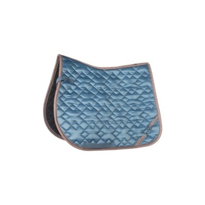 Manta azul acolchoada com costuras em padrão de diamante