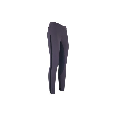 Leggings femininas cinzento escuro com painéis pretos