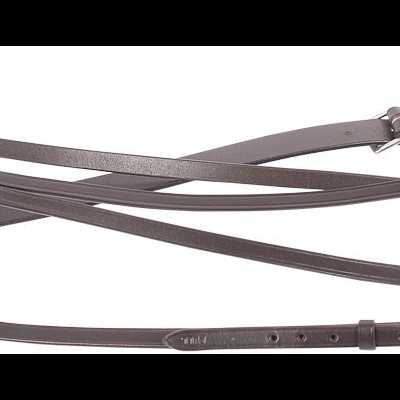 Correia de couro castanha para trela de cão com argolas de metal prateado