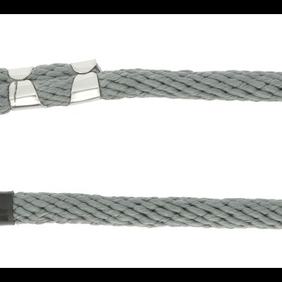 Trela para cão cinzenta com gancho metálico