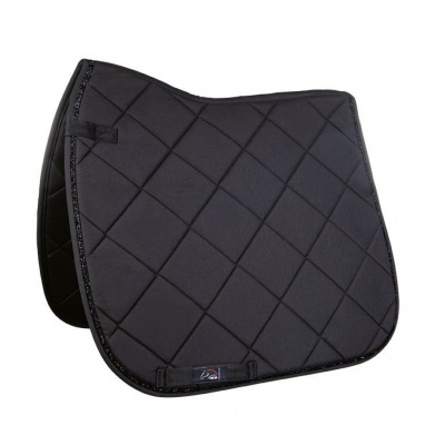 Tapete para sela preto acolchoado com padrão de losangos