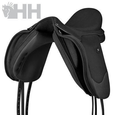 Sela de equitação preta HH com design moderno e acolchoado