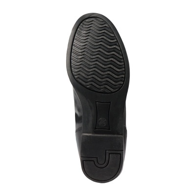 Sola preta de sapato com padrão ondulado e relevo