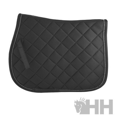 Sapata para sela de cavalo preta acolchoada com padrão matelassê