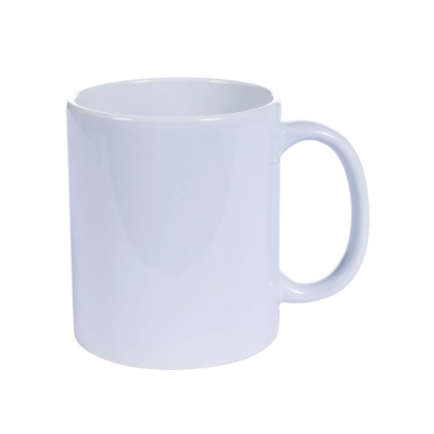 caneca branca de cerâmica com asa