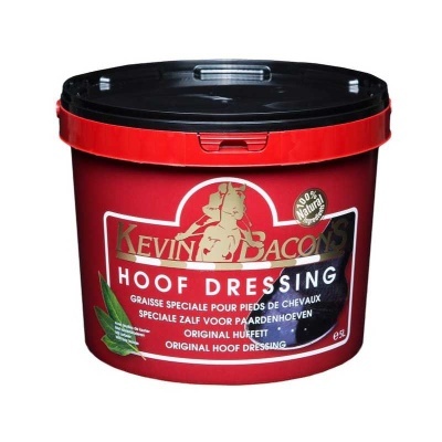 Vaso vermelho de plástico Kevin Bacons Hoof Dressing com tampa preta