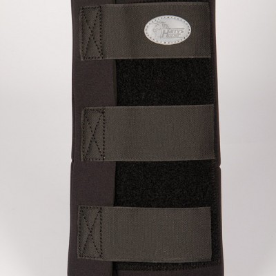 Venda elástica preta com tiras pretas e etiqueta Harrys Horse