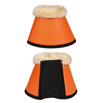 sinete de proteção para patas de animais laranja com pele sintética bege e velcro preto