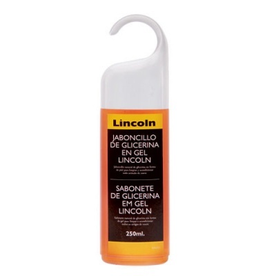 Frasco de sabonete de glicerina em gel Lincoln 250ml