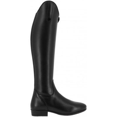 Bota alta preta de pele lisa com design simples