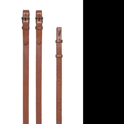 Três correias de couro castanho com fivelas pretas e detalhes de costura