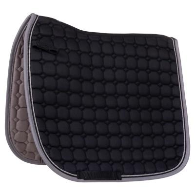 Tapete para sela de cavalo preto acolchoado com padrão hexagonal