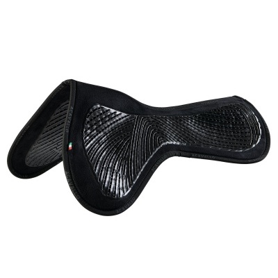 Tapete de sela para equitação preto com textura antiderrapante e bandeira da Itália