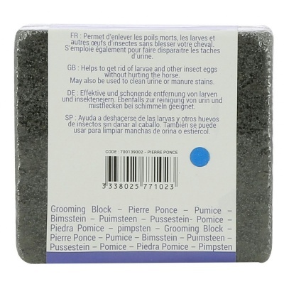 Bloco pedra-pomes Pierre Ponce com rótulo multilingue