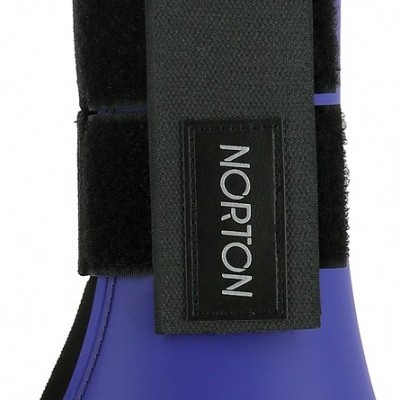 Proteção azul para equitação com velcro preto e etiqueta NORTON