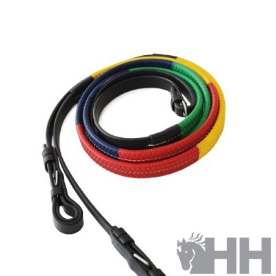 Trela colorida para cão com ganchos pretos e logótipo HH