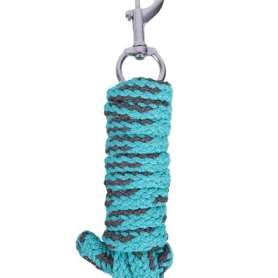 Cabo de corda trançada azul e cinzento com mosquetão metálico