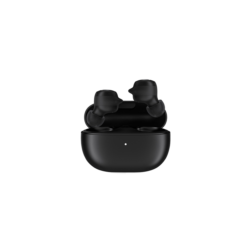 Auriculares bluetooth Xiaomi Redmi Buds 3 Lite Auriculares sem fios pretos com estojo de carregamento aberto