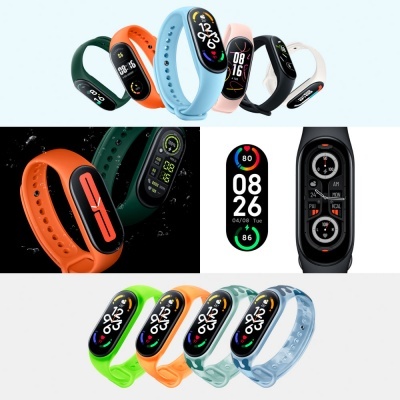 Pulseiras inteligentes coloridas com ecrã digital e dados de fitness