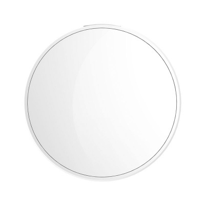 Espelho redondo com moldura fina cinza claro