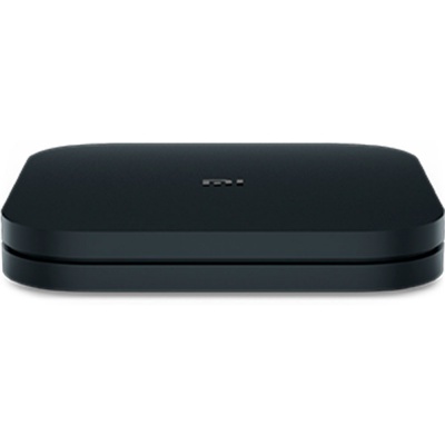 Leitor multimédia Xiaomi Mi Box S preto compacto retangular com logótipo 'mi'