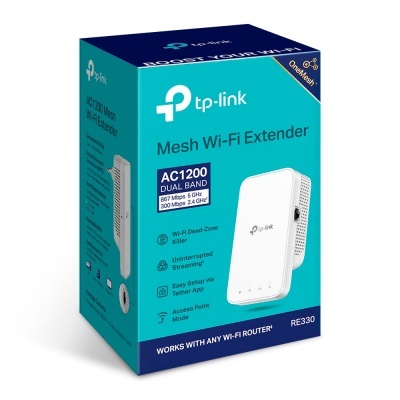 Pacote do extensor Wi-Fi Mesh TP-Link AC1200 Dual Band RE330