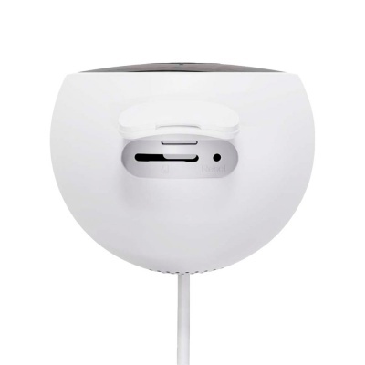 Luz de parede redonda branca com painel solar e porta na frente