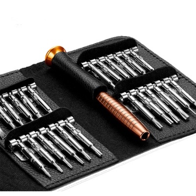 Conjunto de ferramentas de precisão com várias pontas e estojo preto