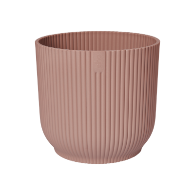 Vaso rosa com textura canelada vertical e etiqueta OXO