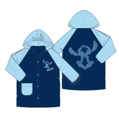 Casaco impermeável azul com estampas do Stitch