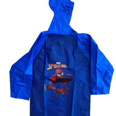 Capa de chuva azul com estampa do Homem-Aranha para criança