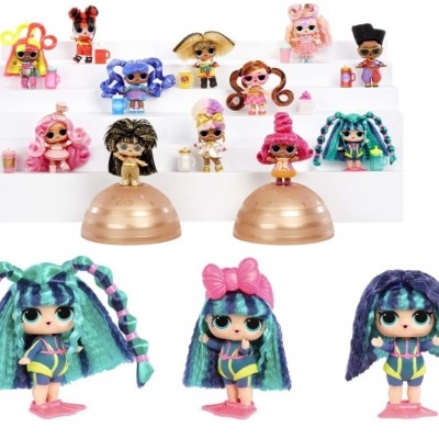 Conjunto de bonecas LOL Surprise com cabelos e roupas coloridas