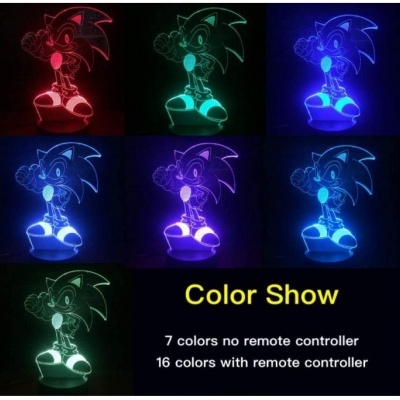 Lâmpada LED Sonic multicolorida com texto informativo